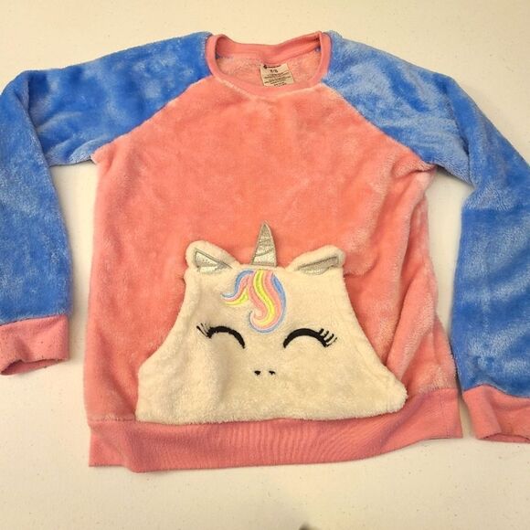 MEMBER'S MARK Pajamas Plush Fleece Unicorn size 7/8 PLUS Matching 18" Do… - Picture 5 of 13